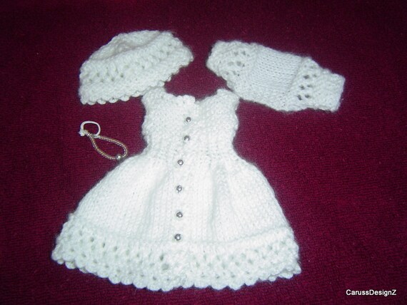 PDF Pattern 046,Knit Open Lace Smaller Little Darling Pattern,4PC Miniature Knitting Crochet Pattern,12" Effner Dolls CarussDesignZ