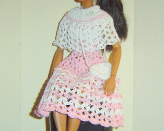 PDF Pattern 156,Tonner 16" Houston City Girls,3Pc Pink and White Mercerized Pattern,Doll Dress,Doll Caplet,Doll Purse by CarussDesignZ