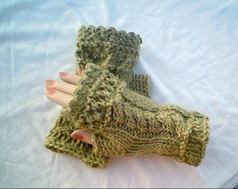 PDF Pattern 069,Cable Knit Gloves,Fingerless Gloves Knitting and Crochet by CarussDesignZ image 7