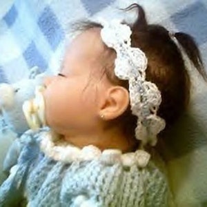 PDF-haakpatroon 010, scrapdesign, geschulpte babyhoofdband, nu in 4 maten, Reborn prop van CarussDesignZ