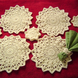 PDF Pattern 039,Home Decor Pattern,3PC Snowflake Place Mat Set,Holiday or anytime, CarussDesignZ