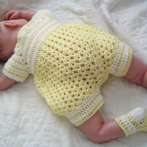 PDF Pattern 064,Baby Boys Yellow Sunshine Pattern,Baby Crochet Romper,Infant Bubblesuit by CarussDesignZ image 4