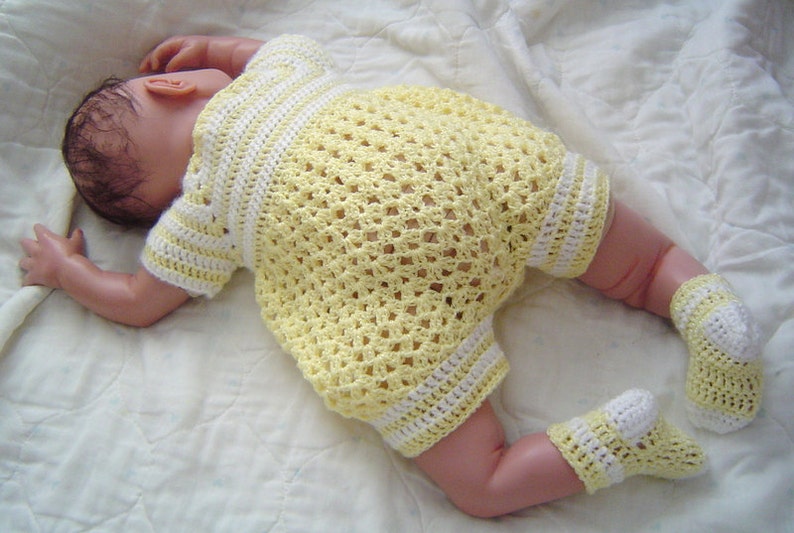 PDF Pattern 064,Baby Boys Yellow Sunshine Pattern,Baby Crochet Romper,Infant Bubblesuit by CarussDesignZ image 4