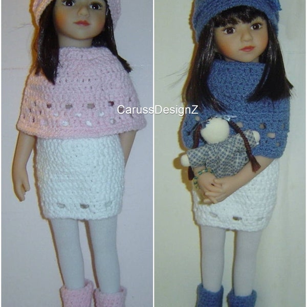 PDF Pattern 079,Winter Patience,Skirt,Miniature 13" Mini Maru Pal & Friends Pattern,Doll Clothing,4PC Pattern Set by CarussDesignZ
