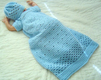 PDF Crochet Pattern 88,Granny Square, Unisex Pattern,Baby Sack Pattern,Reversible,Burial Baby Pattern,Reborn Pattern by CarussDesignZ