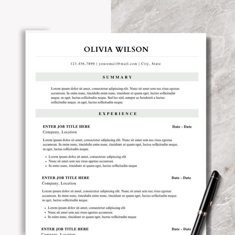 Professional Resume Template Modern and Editable Design for Job