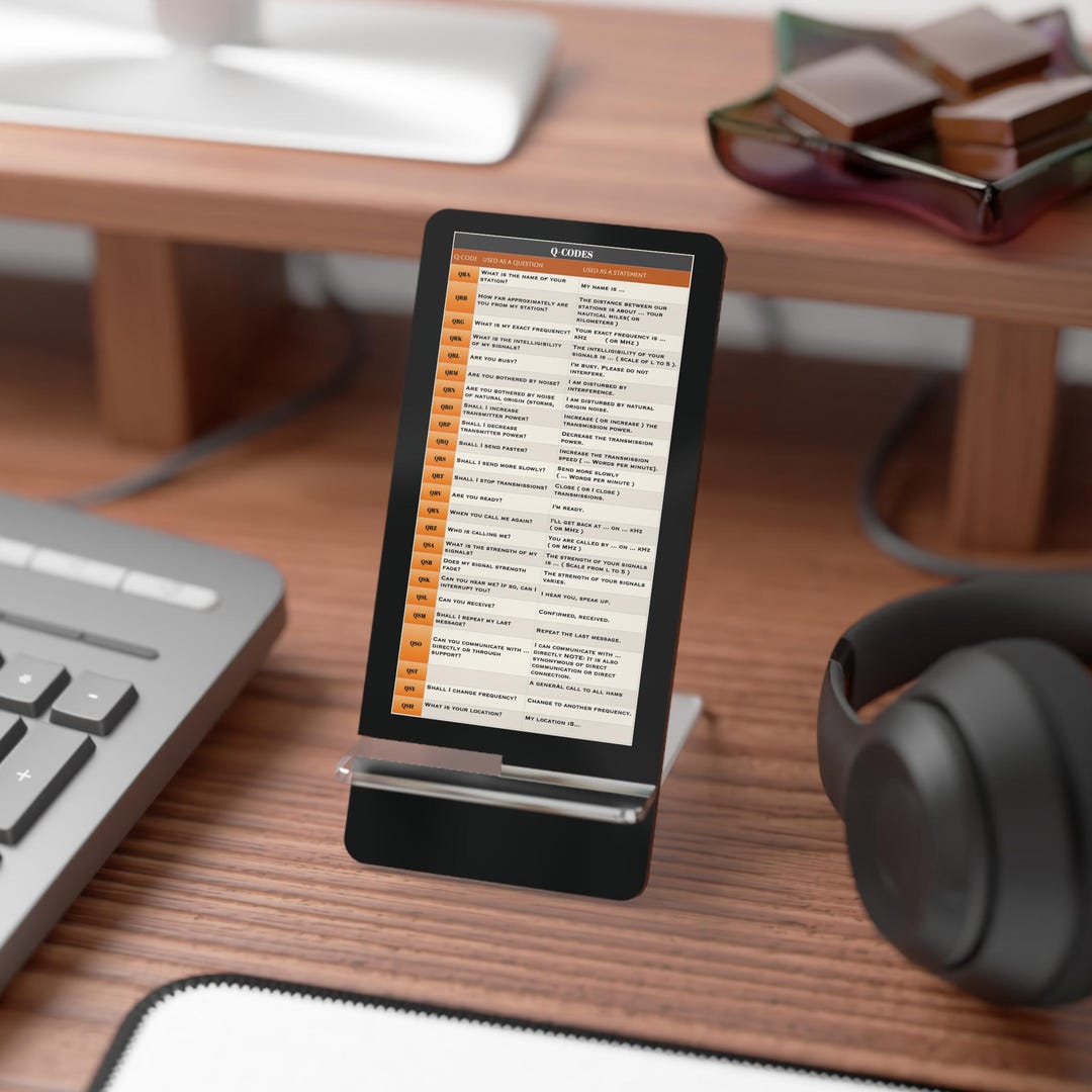 Ham Radio Q Codes Chart Phone Stand, Ham Radio Phone Desk Holder, Ham ...