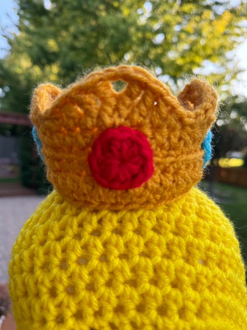Princess Peach Hat Costume Wig Hand Crocheted Etsy