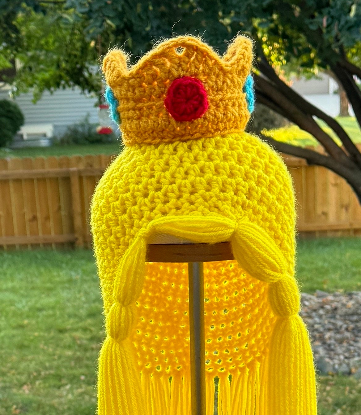 Princess Peach Hat Costume Wig Hand Crocheted Etsy