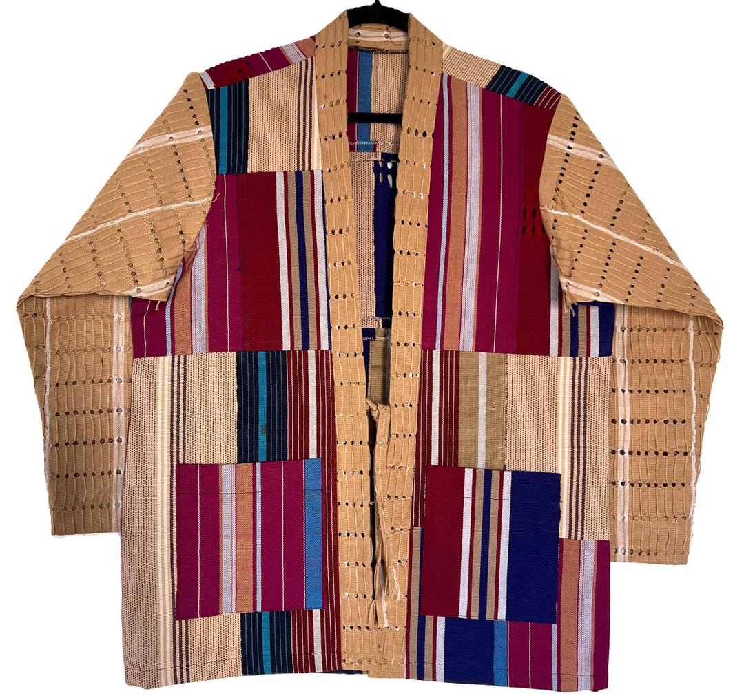 African Unisex Aso Oke Handmade Jacket & Kimono Coat - Authentic