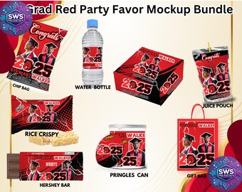 Graduation Red  Party Favor Bundle