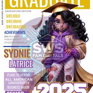 Editable Graduation Magazine Cover Template