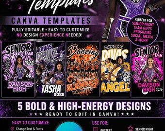 5 Editable Dance Team Canva Templates