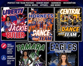 5 Editable Dance Team Canva Templates