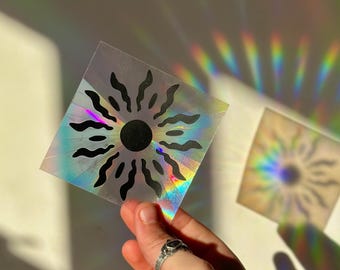 Celestial SunBurst Rainbow Suncatcher | Rainbow Window Cling Sticker | Rainbow Maker Decal | Sticker Window Film | Prisim Light Catcher