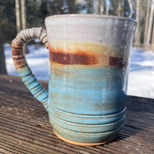 Mug Handmade ceramic mug blue mug brown mug handmade mug nature mug gift for her mug for housewarming gift mug coffee mug small
