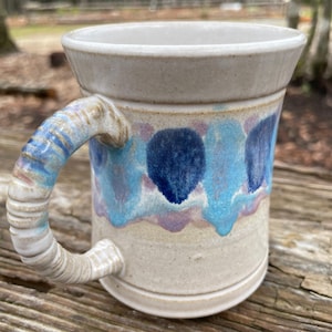 Mug Handmade ceramic mug blue spotted mug beach mug handmade mug nature mug gift for her mug for housewarming gift mug coffee mug