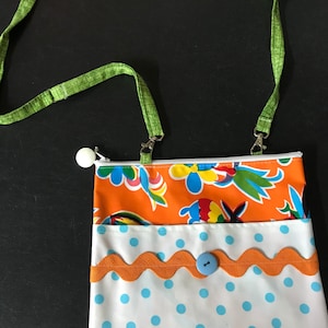 Retro mexican print oilcloth crossbody bag