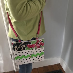 Retro/ funky Seville oilcloth crossbody bag