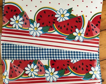 Epitome of summer--Reversible oilcloth placemats with watermelons