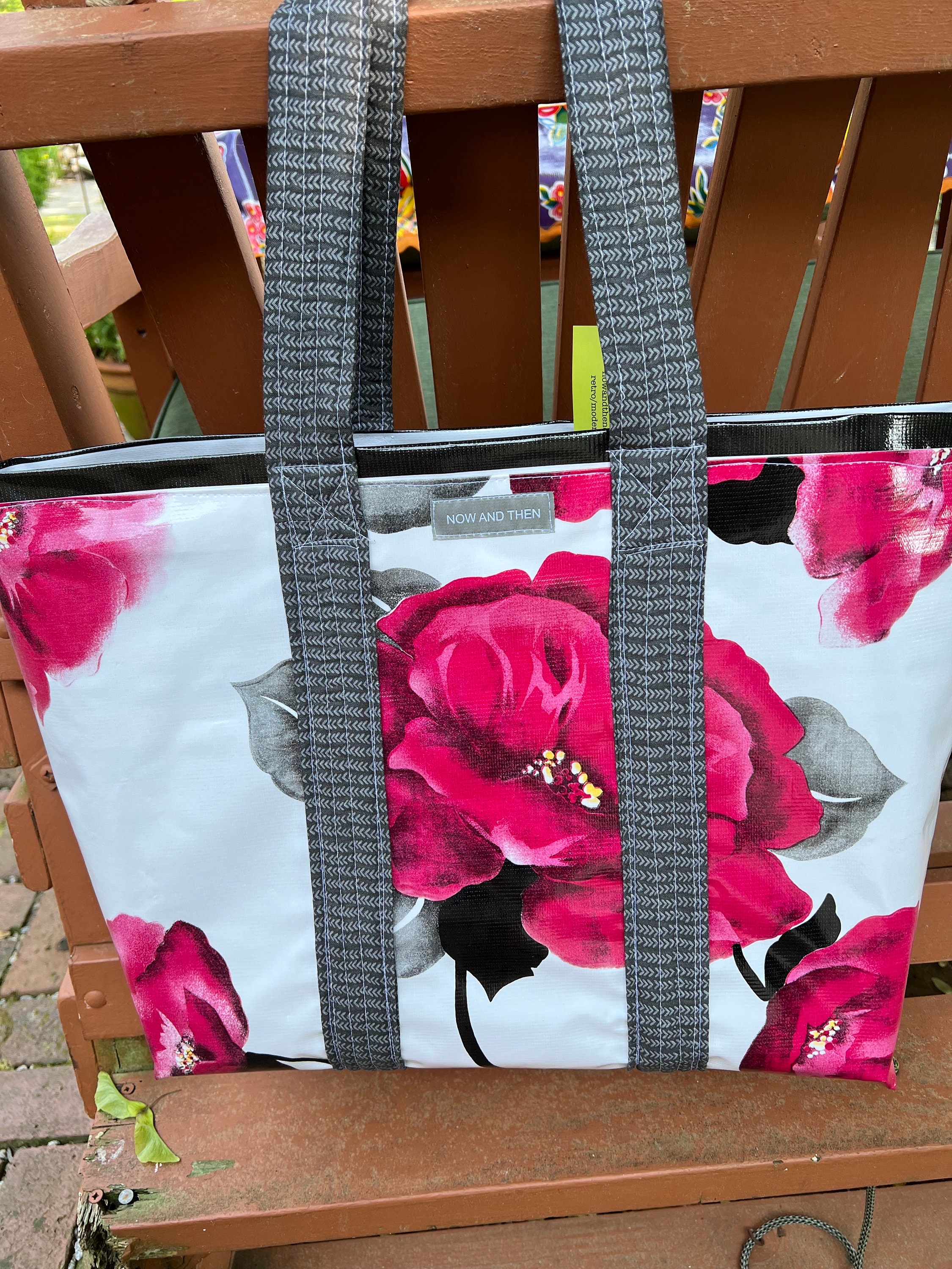 Buy The Garbowhiteultra Glam Floral and Polka Dot Reversible Oilcloth Tote Online in India Etsy