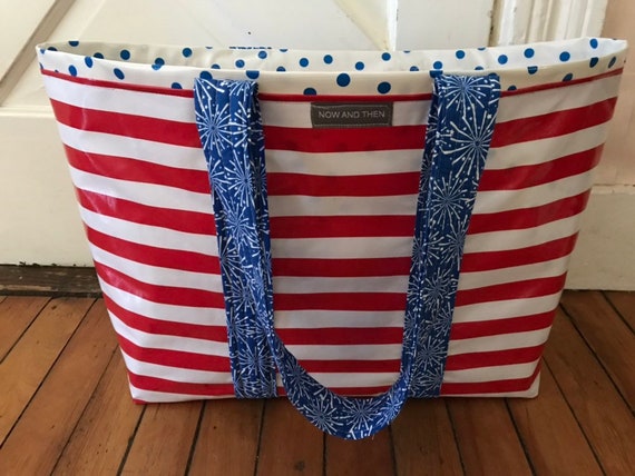 large oilcloth tote bag