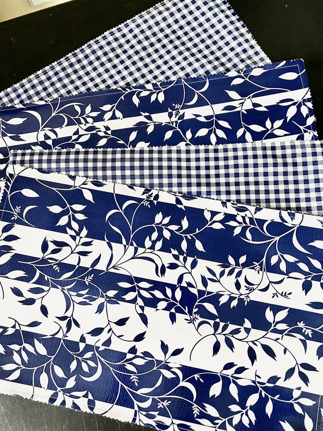 Navy Vinyl Placemats - 4 Pack main image 1