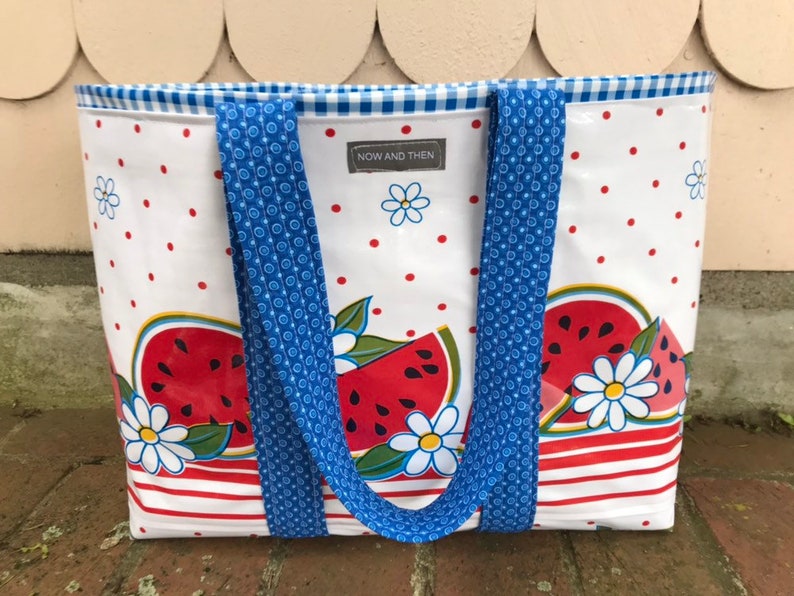 Epitome of Summer Watermelon Oilcloth Tote Bag - Etsy