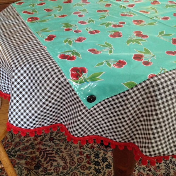 Round Oilcloth Tablecloth Etsy