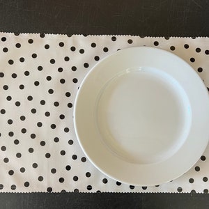 Set of four Senorita and black polka dot reversible oilcloth placemats image 4