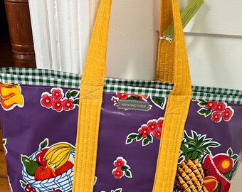 The  Funky Fiesta---large reversible oilcloth tote bag