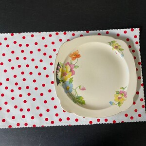 Reversible Mexican floral and red dot print oilcloth placemats image 4