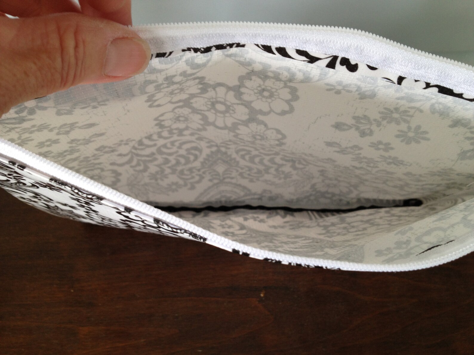 All Purpose Retro Oilcloth Zippered Pouch in Black and White Etsy