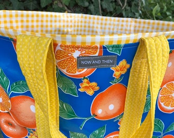 The Floridian ----large reversible oilcloth tote bag