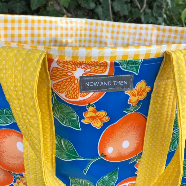 The Floridian ----large reversible oilcloth tote bag