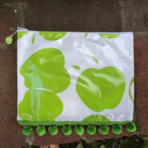 All purpose zippered pouch with green apples