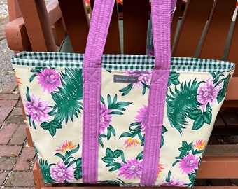 The Old Key West— large reversible oilcloth tote bag
