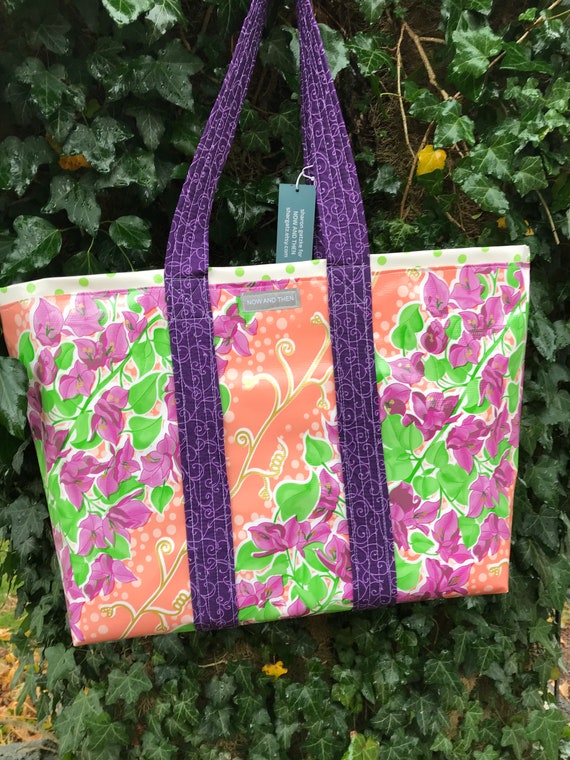 floral oilcloth bag