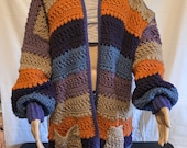 Fall Cardigan Sweater Crocheted Fall Sweater Winter Wear