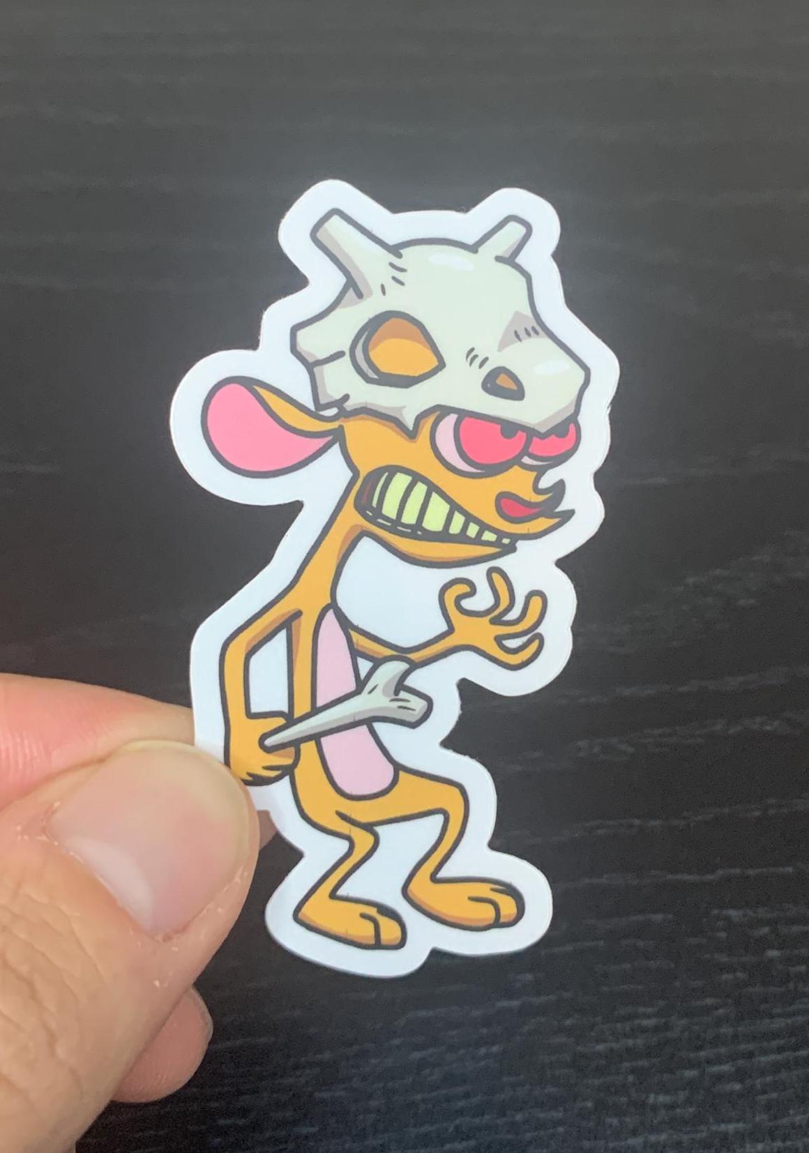 Ren And Stimpy Vinyl Decal – White, 5 Inches Tall – Classic Cartoon Attitude
