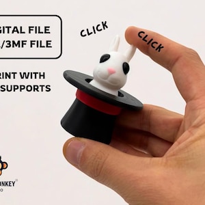 Fidget Clicker Magician&#39;s Pet | STL file for 3D Printing | STL Print Files | ASMR Sensory keyboard, Print in Place | 3MF File | Cute |