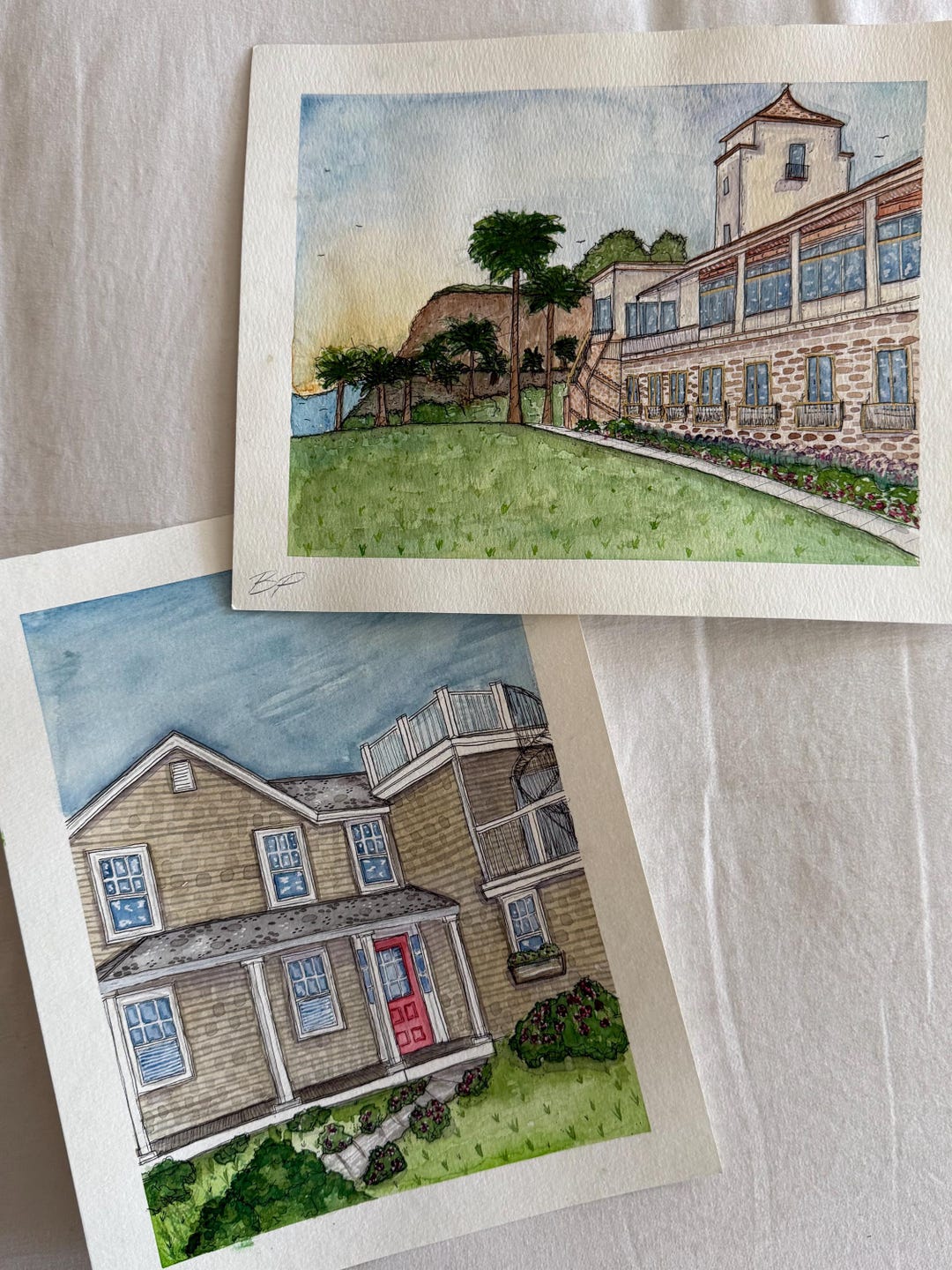 Custom Watercolor House Portrait | Hand-painted Home Illustration ...