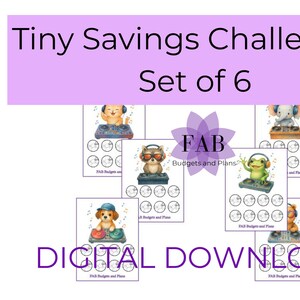 Tiny Savings Challenges, DJ animals, set of 6