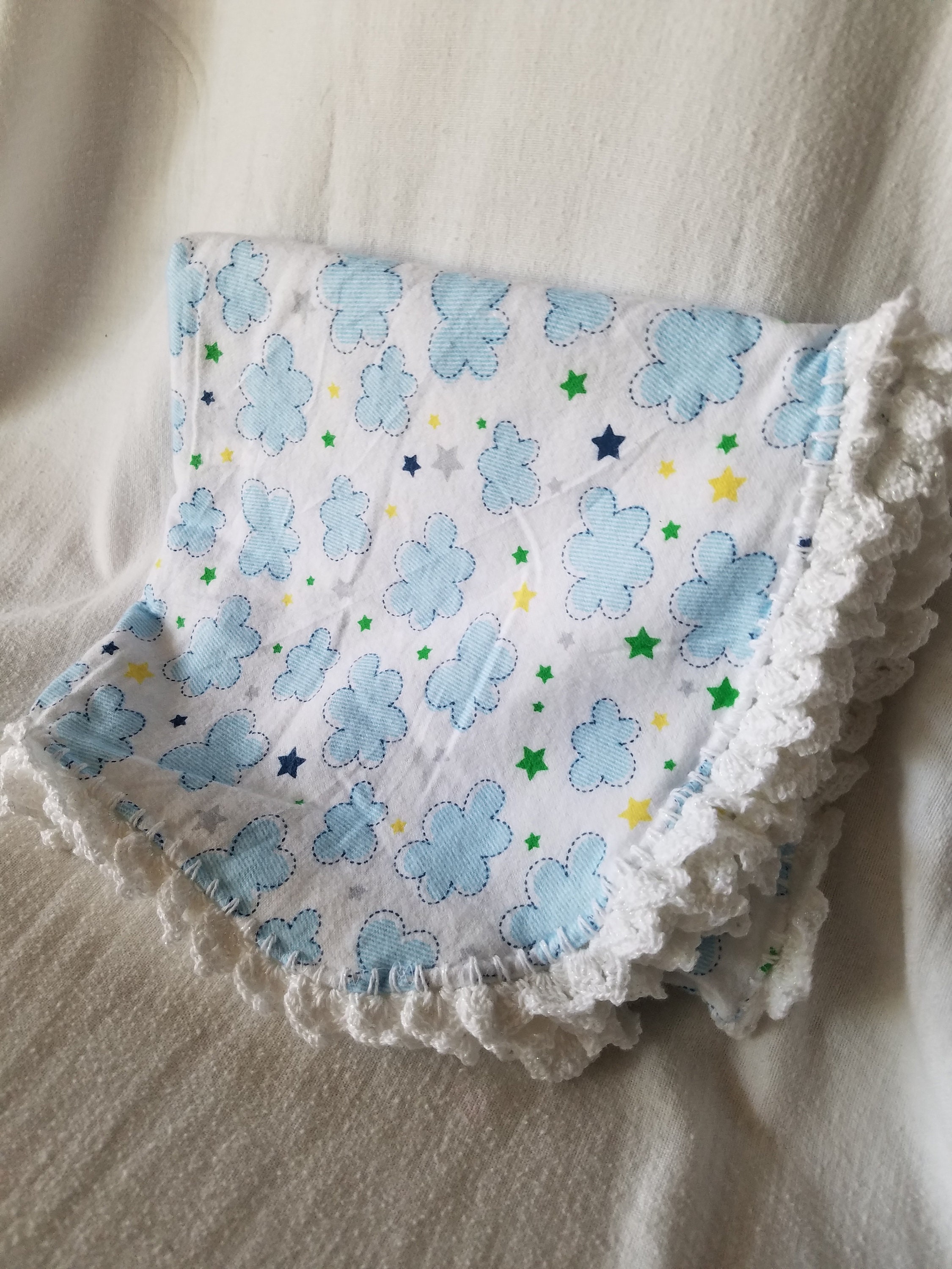 Baby Boy Stars and Clouds Receiving Blanket