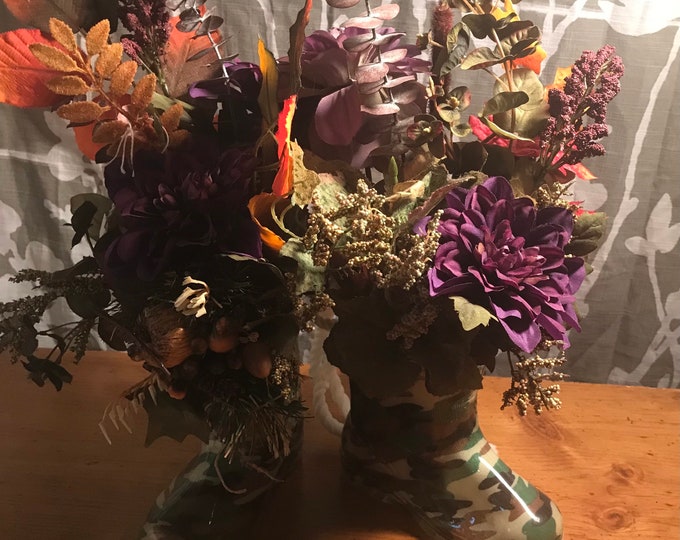 Fall Harvest Camo Boot Wreath
