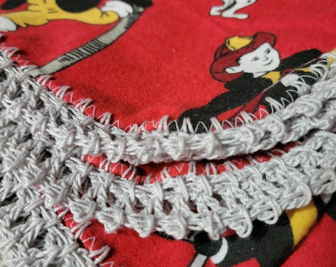 Baby Boy Fireman and Dalmation Oversize Receiving Blanket