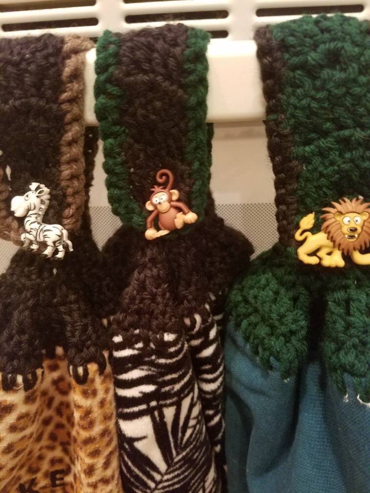 Set of 3 Animal Crochet Hand Towels