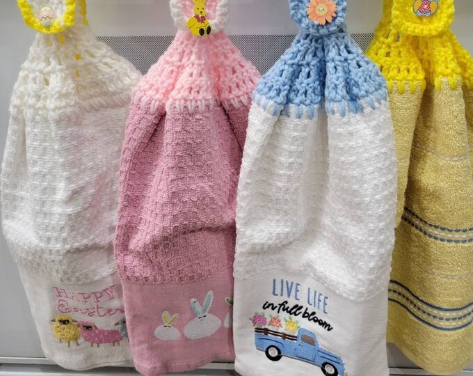 Set of 4 Easter Crochet Hand Towels