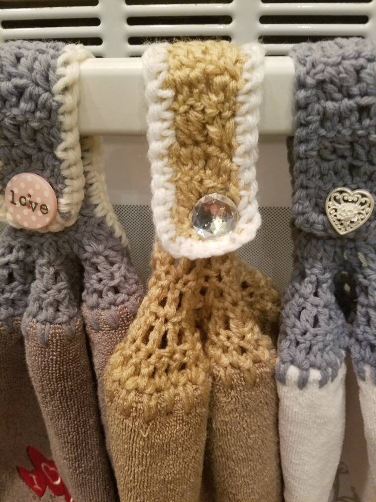 Set of 3 Every Day Neutral Crochet Hand Towels
