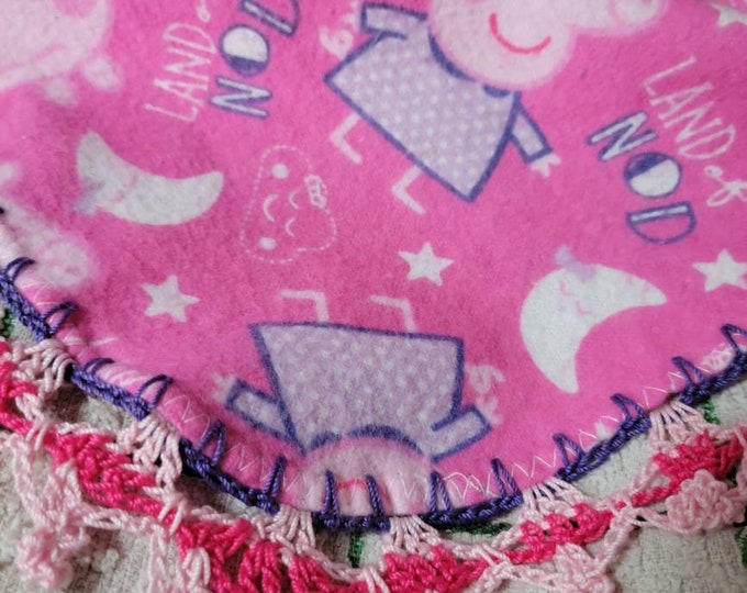 Baby Girl Pastel and Hot Pink Little Piggy, Pig Oversize Receiving Blanket
